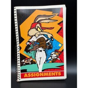 1994 Stuart Hall Looney Tunes Wiley Coyote Baseball Student Assignment Book -VTG